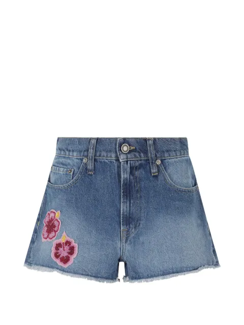 MC2 Saint Barth Musa hibiscus-patch shorts Blue MUSA