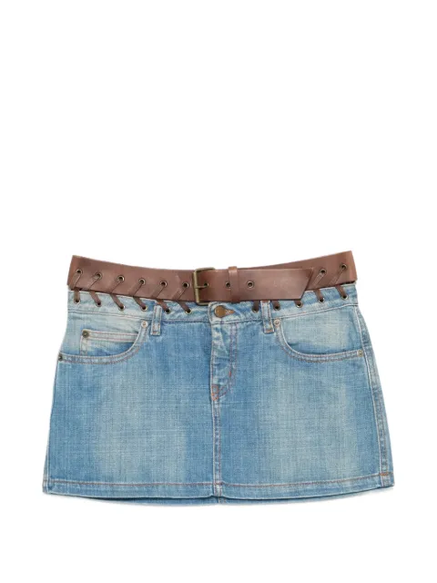 Alexander McQueen Pre-Owned 2000s belted lace-up mini skirt Blue MQ290BEZ