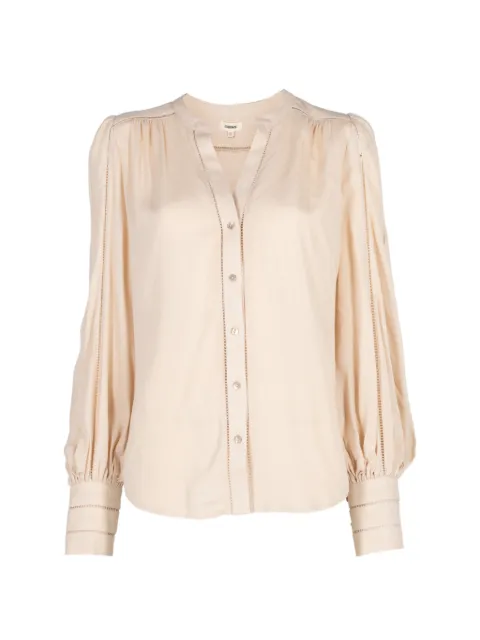 L'Agence Kiera ladder-trim blouse Neutrals 40527XVDBISC