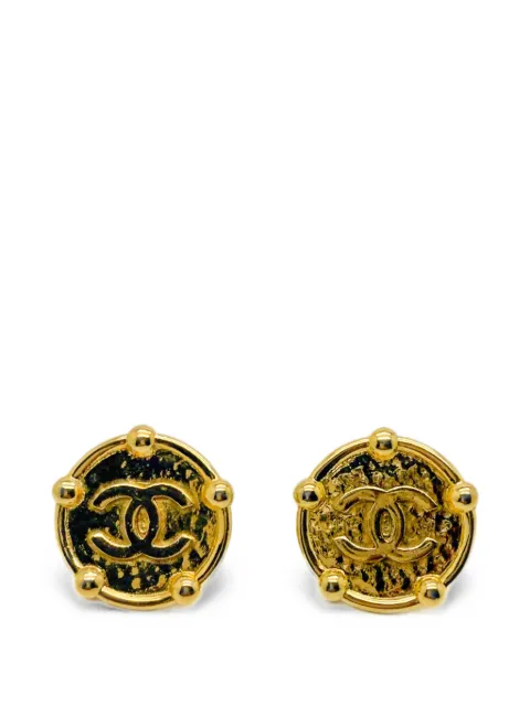 CHANEL Pre-Owned 1984 CC disc earrings Gold CHANCCERG