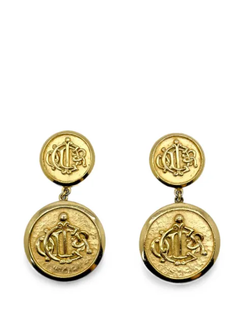Christian Dior Pre-Owned 1980s Monogram drop earrings Gold CDMONOERG