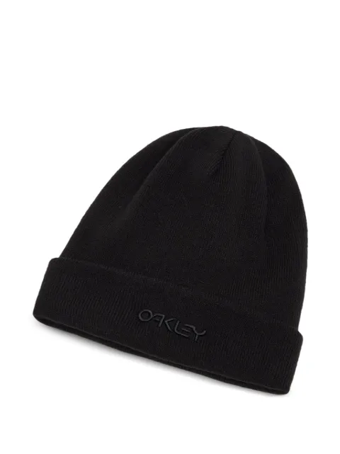 Oakley logo-embroidered ribbed beanie hat Black FOS90025602E