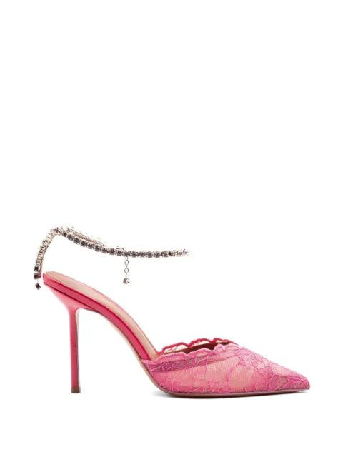Castagna lace crystal-embellished heeled pumps Pink EIVISSAFUXIA