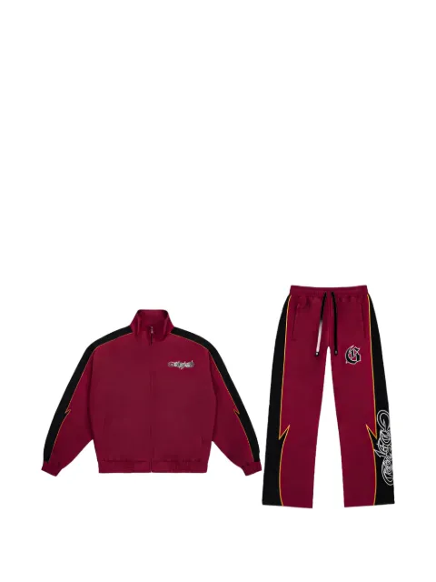 GODSPEED logo-print zip-up track suit Red GS189