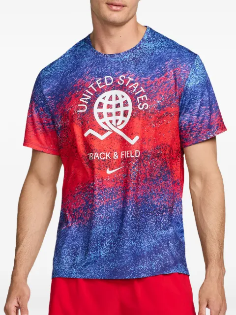 Nike Dri-Fit Miler printed T-shirt Blue FJ3411