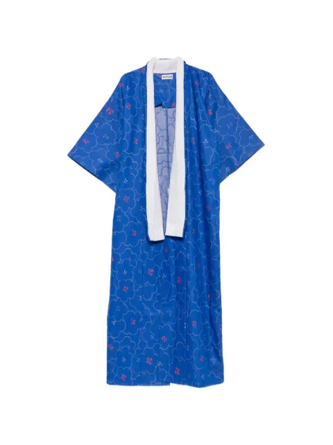 A.N.G.E.L.O. Vintage Upcycling floral-print kimono Blue AU380BEX
