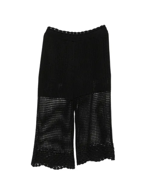 IRO crochet-knit scalloped-hem trousers Black LIRYSSEWM30