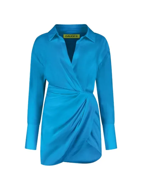 GAUGE81 wrap-style tulip-skirt dress Blue 323215