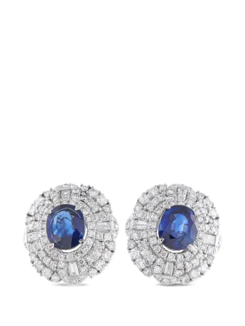 LB Exclusive sapphire diamond earrings Silver MF22040926