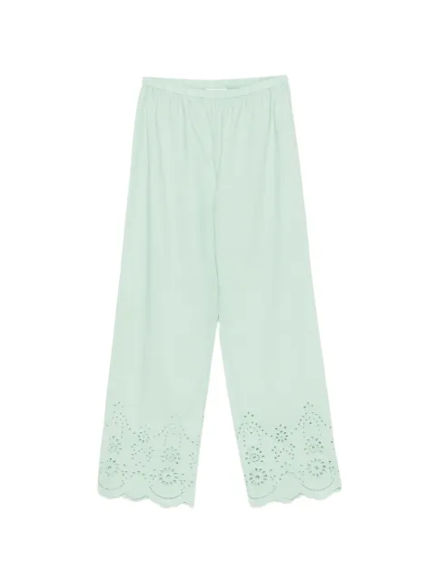 MC2 Saint Barth Inez broderie-anglaise scalloped-hem trousers Green IEN0002