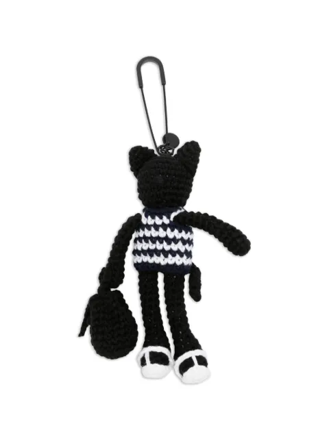 Juun.J crochet-knit cat keyring Black JW658ZW525