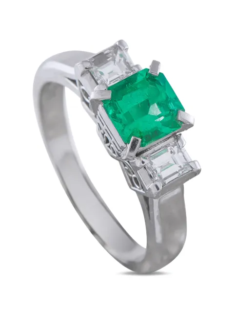 LB Exclusive emerald and diamond ring Silver MF14041026