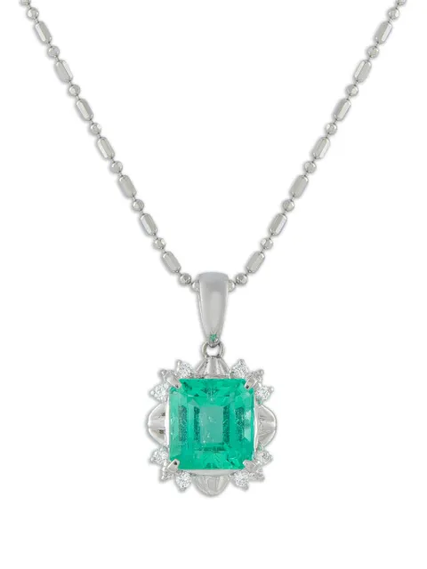 LB Exclusive emerald and diamond necklace Silver MF256041426