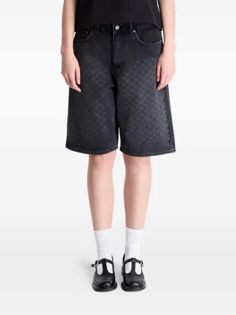 Daily Paper monogram-pattern denim shorts Black 2610190