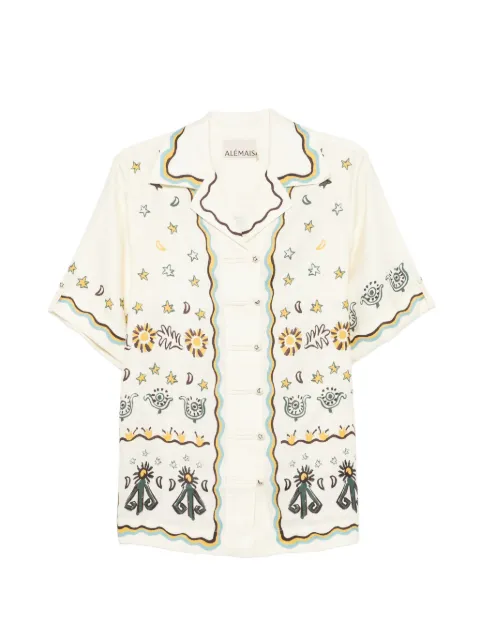 ALEMAIS graphic-print shirt Neutrals 6917T