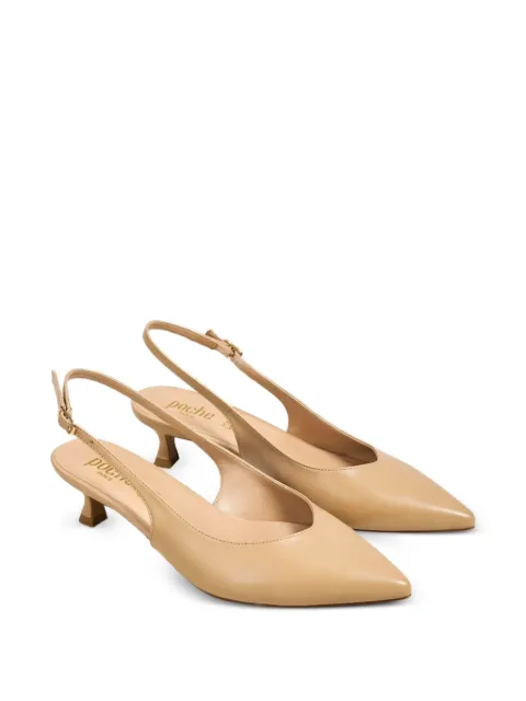 Poche Paris pointed-toe slingback pumps Neutrals FWCAMELIA500306