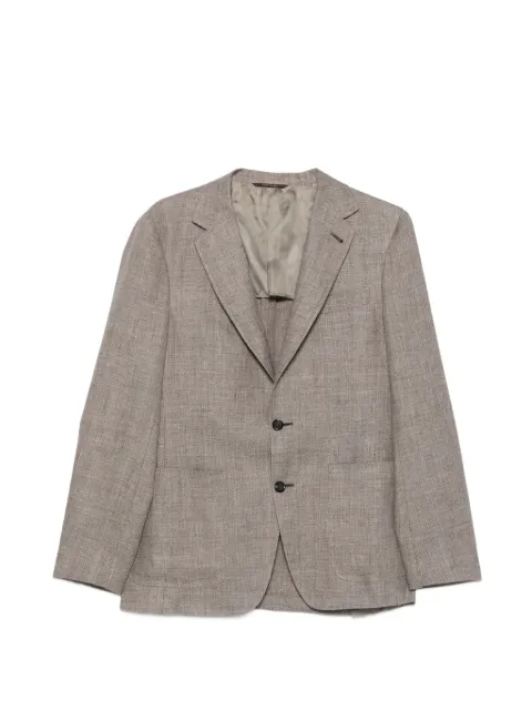 Canali notched-lapel single-breasted blazer Neutrals CF0200424275