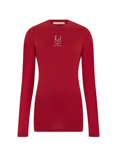 Ludovic de Saint Sernin logo-embellished long-sleeve T-shirt Red AW24TP004UJE