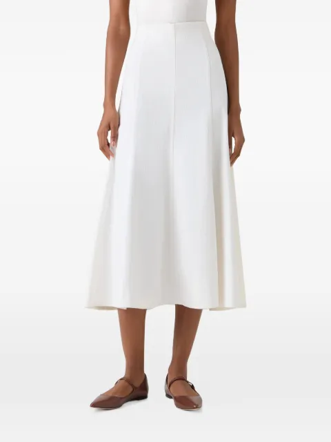 Akris Punto pleated flared midi skirt White 389501098819012