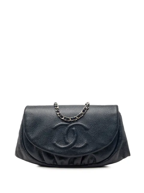 CHANEL Pre-Owned 2011 CC Caviar Half Moon Wallet on Chain crossbody bag Blue Y72R1XCKEB3WMYSV