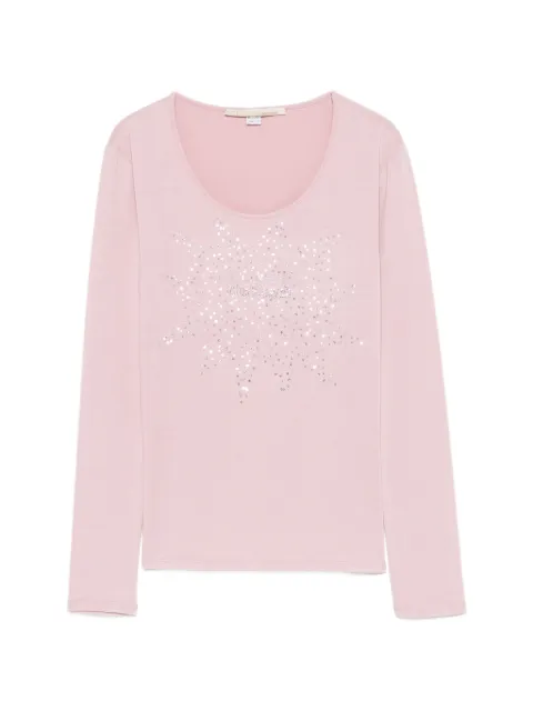 Roberto Cavalli Vintage 2000s sequin-embellished long-sleeve T-shirt Pink RC250BEP