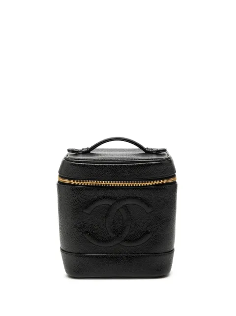 CHANEL Pre-Owned 2002-2003 CC Caviar Case vanity bag Black 1LWPWNQTE50M8KU3