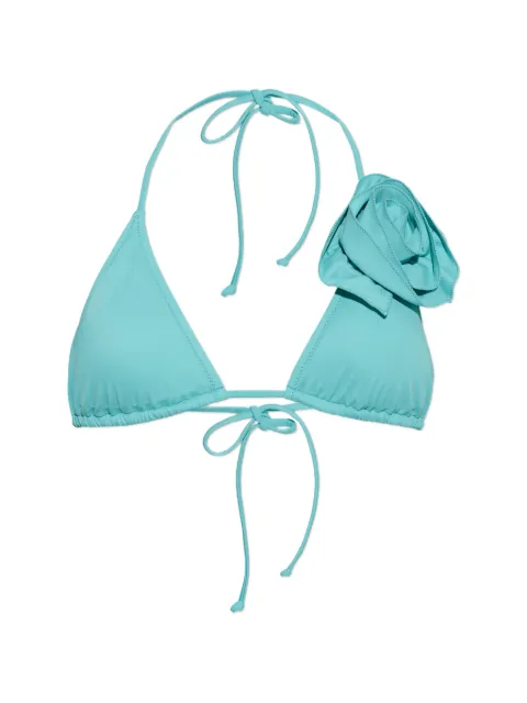 Moschino rose-detail bikini top Blue A57179404