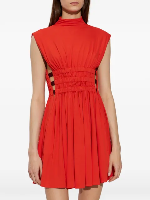 Alaïa smocked open-back mini dress Red AA9R3032J090C