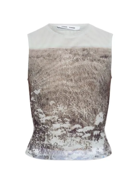SAMSOE SAMSOE Saangel landscape-print top Brown F26200061