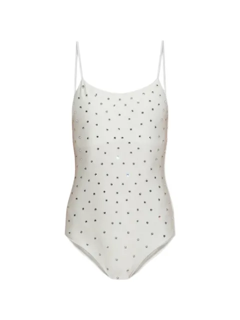 Oséree crystal-embellished one-piece swimsuit White BGMF268GEM