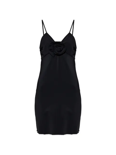 Moschino floral-appliqué open-back beach mini dress Black A26069404
