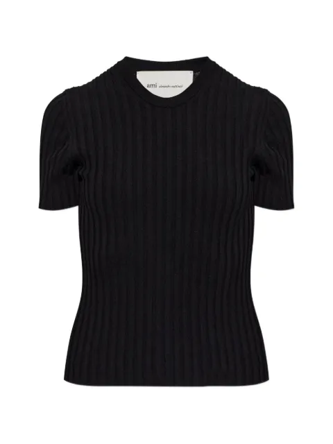 AMI Paris ribbed-knit T-shirt Black FKS863KN0160