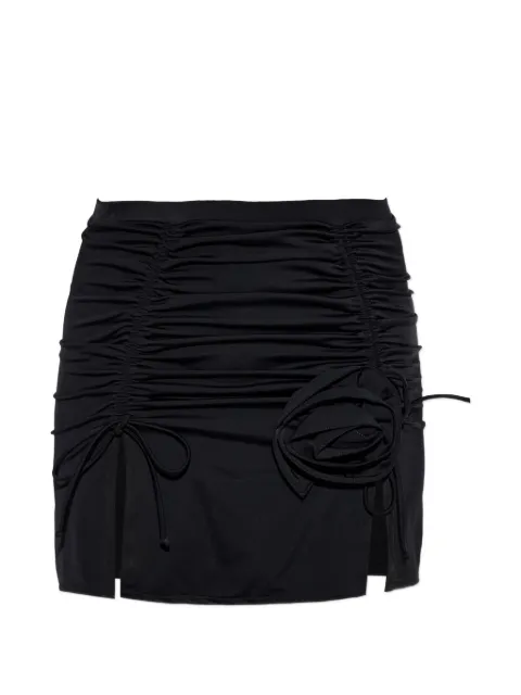 Moschino ruched rosette-detail mini skirt Black A28019404
