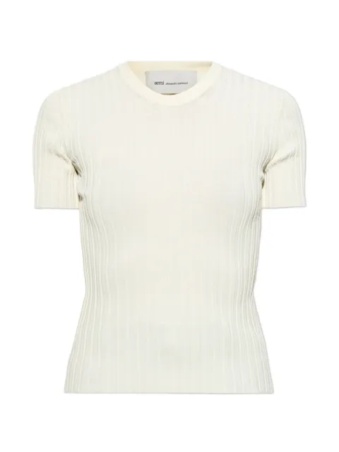 AMI Paris ribbed-knit T-shirt Neutrals FKS863KN0160