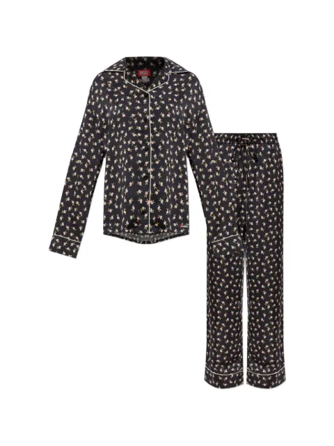 Diesel Set-Maggie-D-Core floral-print two-piece pajamas Black A222840PFBU