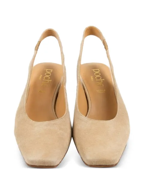 Poche Paris square-toe slingback pumps Neutrals FWELISA600306