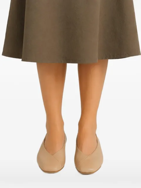 Poche Paris square-toe leather ballet flats Neutrals FWKENZA500306