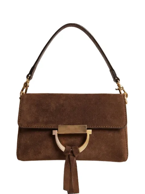 Poche Paris suede tassel-detail shoulder bag Brown ACW0325623351