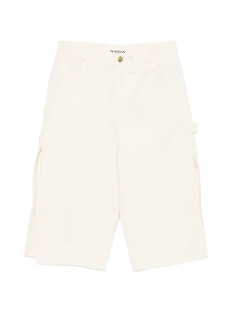 A.N.G.E.L.O. Vintage Upcycling embroidered cropped trousers Neutrals AU250BEQ
