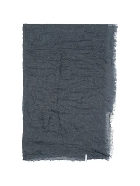 Botto Giuseppe fringed crinkled scarf Blue 5928114