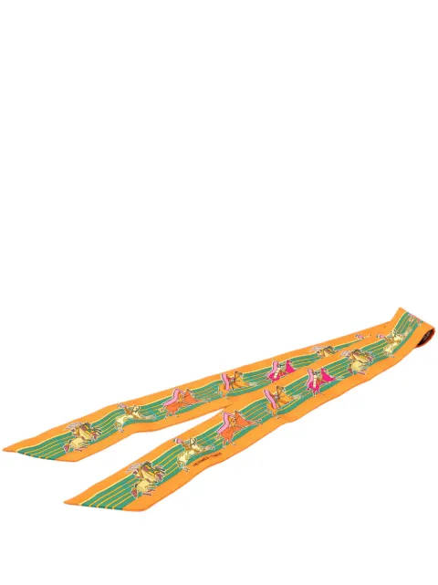 Hermès Pre-Owned 2010-2026 Pani La Shar Pawnee Twilly Silk Scarf scarves Green W37CM3GCIQ65UEZW