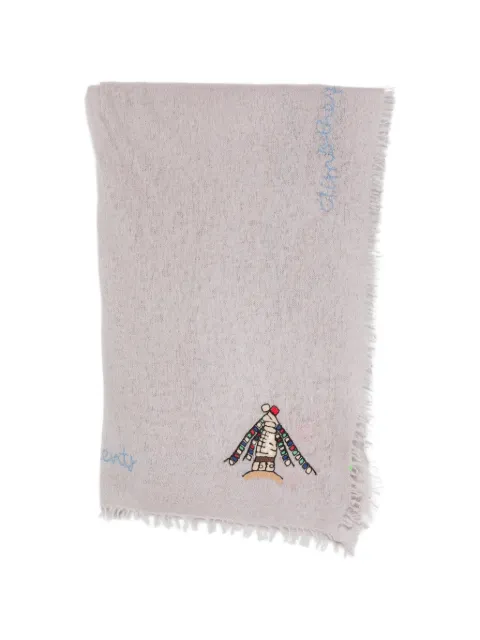 MOULETA embroidered frayed scarf Grey 612501