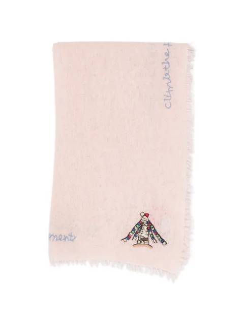 MOULETA embroidered frayed scarf Pink 612501