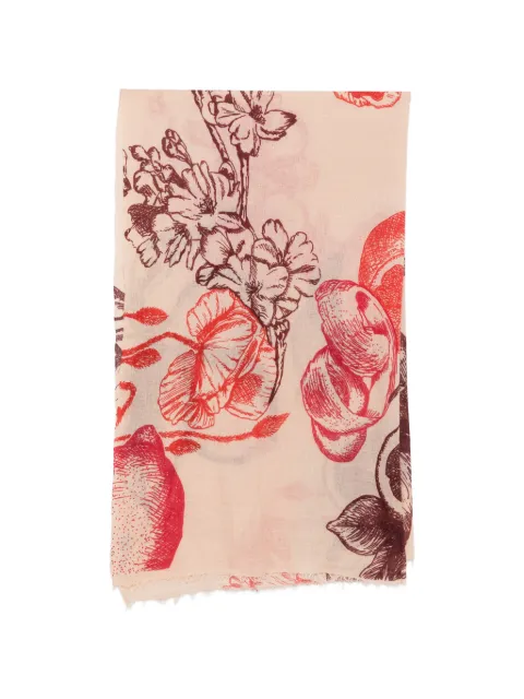MOULETA floral-print frayed scarf Neutrals 612512FINE