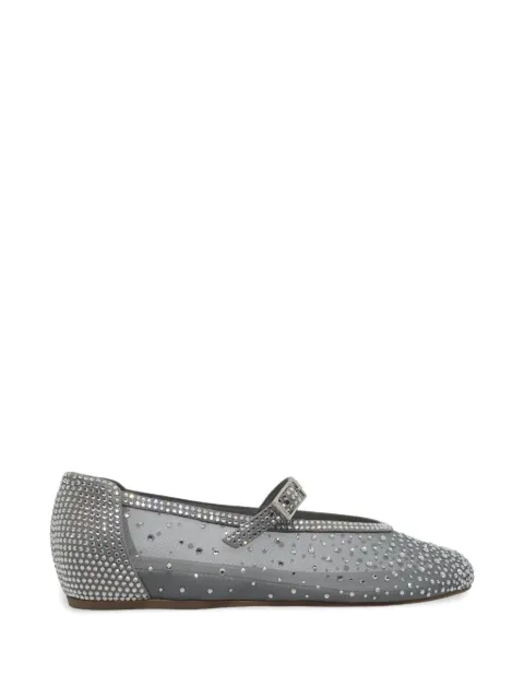 Le Silla Gilda crystal-embellished mesh ballet flats Grey 0187E020MTPPGSL