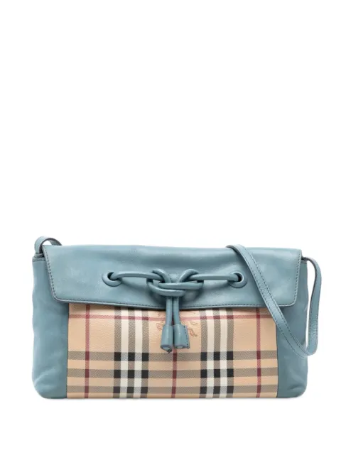 Burberry Pre-Owned 2000-2017 Haymarket Check Coated Canvas Leah crossbody bag Blue 3NAPDOQGNNCRXSDI