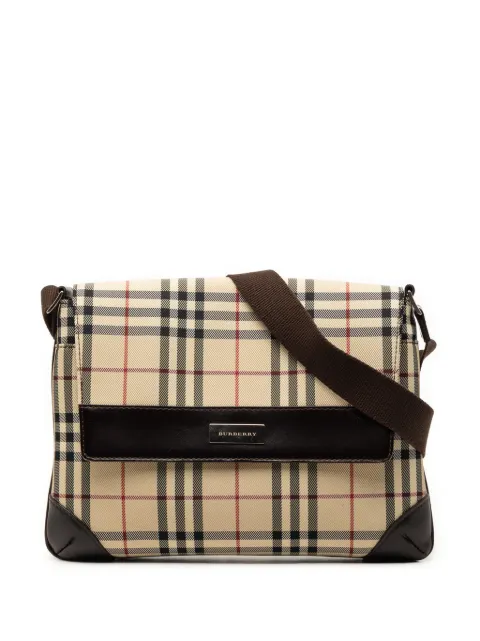 Burberry Pre-Owned 2000-2017 House Check Canvas Flap crossbody bag Neutrals 6MV1LHTG19QC2C3H
