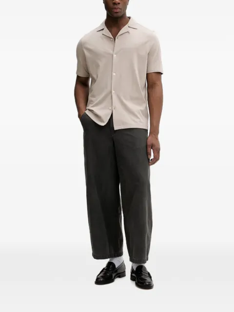 AllSaints Hudson embroidered-logo short-sleeve shirt Neutrals M081SA