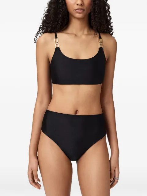 AllSaints Talaria chain-link high-waist bikini bottoms Black W019WC