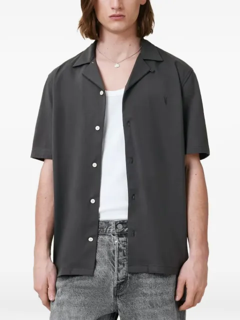 AllSaints Hudson logo-embroidered short-sleeve shirt Grey M081SA